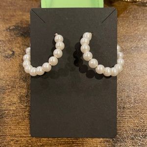 Pearl hoop earrings